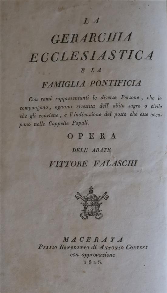 Vittore, Falaschi - La Gerarchia Ecclesiastica, 1st edition, qto, half morocco gilt, extra illustrated with 88